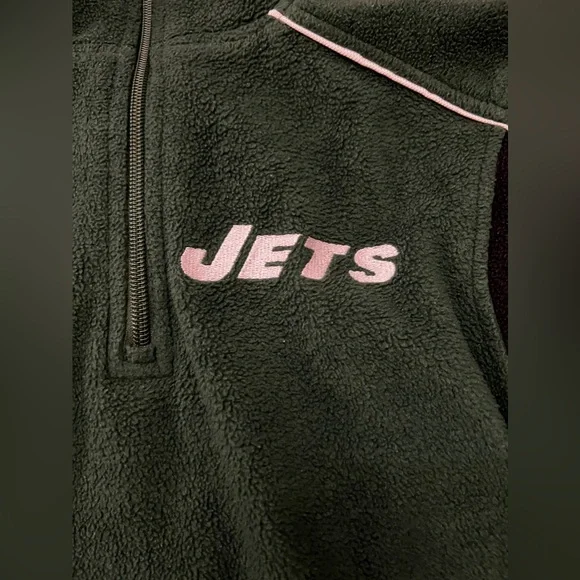 NFL New York Jets Reebok Fleece 1-4 Zip Pullover Jacket Youth Size 8 VTG - Picture 2 of 10